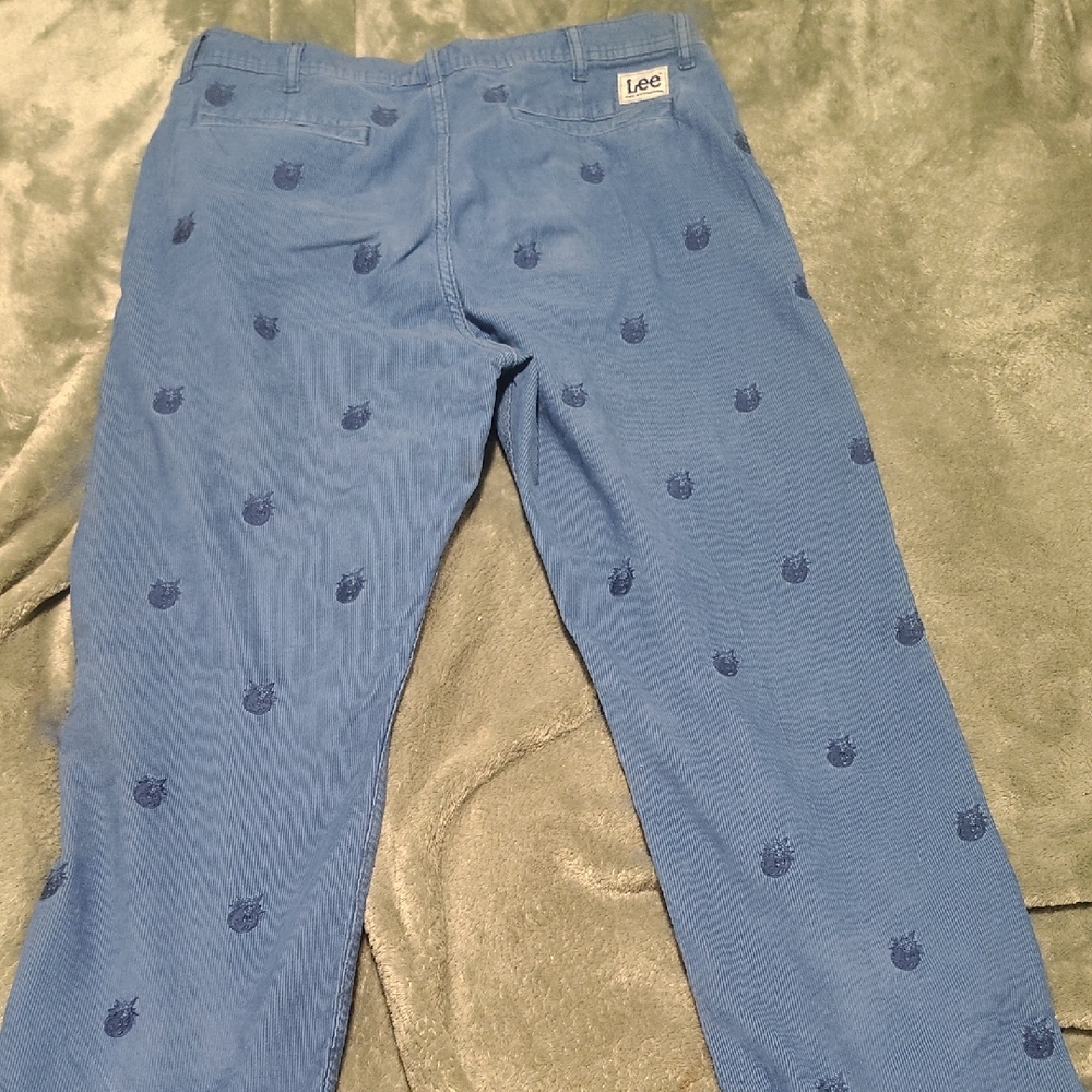 Lee Men's Blue Corduroy Pants with The Hundreds Embroidery - Picture 3 of 7